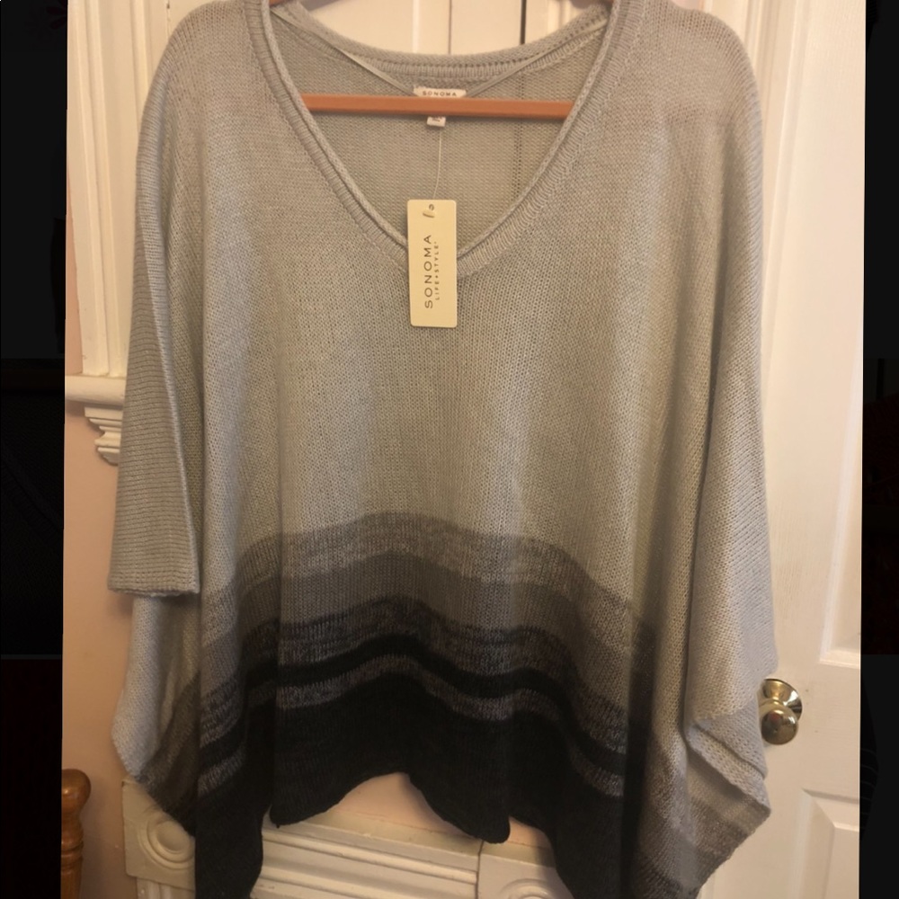 Sonoma Border stripe poncho